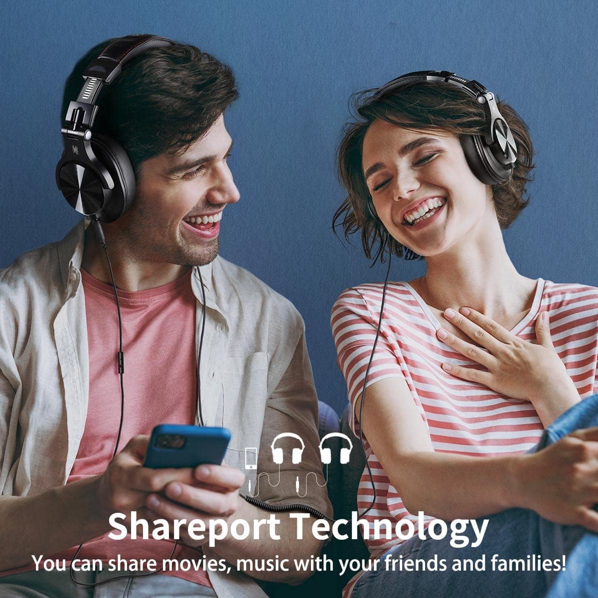 OneOdio A71 Hi-Res Studio Recording Headphones - Wired Over Ear Headphones with SharePort, Monitoring Mixing Foldable Headset with Stereo Sound, 3.5/6.35MM Jack for PC Computer DJ Guitar-Black - Image 4