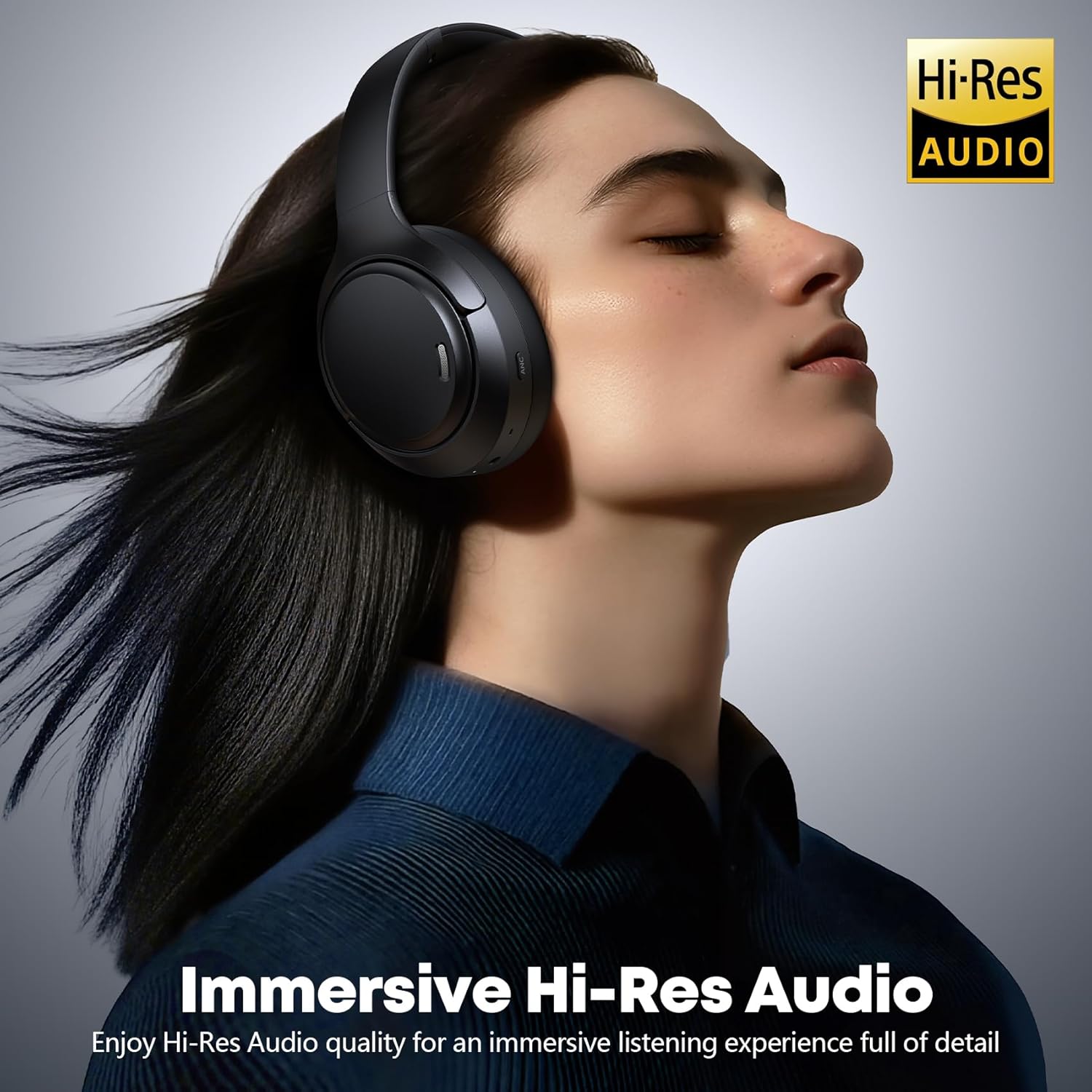 Hybrid Active Noise Cancelling Headphones 120H Long Playtime, 6 ENC Mic, Wireless Over-Ear Bluetooth 6.0 Headphones, Hi-Res Audio, Memory Foam Earcup, Transparency Mode ANC Headphone for Travel Office - Image 7