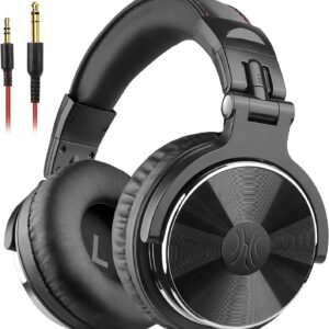 OneOdio Wired Over Ear Headphones Hi-Res Studio Monitor & Mixing DJ Stereo Headsets with 50mm Drivers and 1/4 to 3.5mm Jack for AMP Computer Recording Podcast Keyboard Guitar Laptop - Black