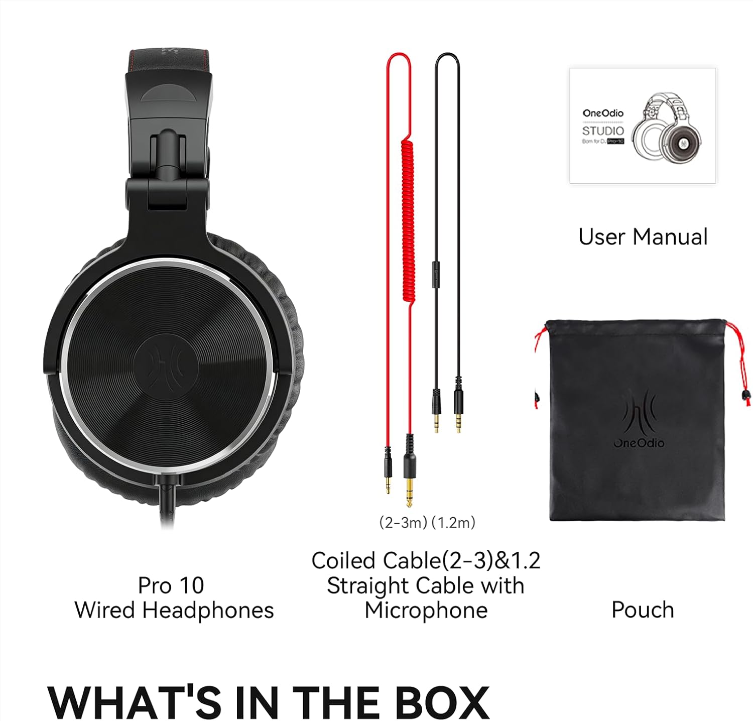 OneOdio Wired Over Ear Headphones Hi-Res Studio Monitor & Mixing DJ Stereo Headsets with 50mm Drivers and 1/4 to 3.5mm Jack for AMP Computer Recording Podcast Keyboard Guitar Laptop - Black - Image 9
