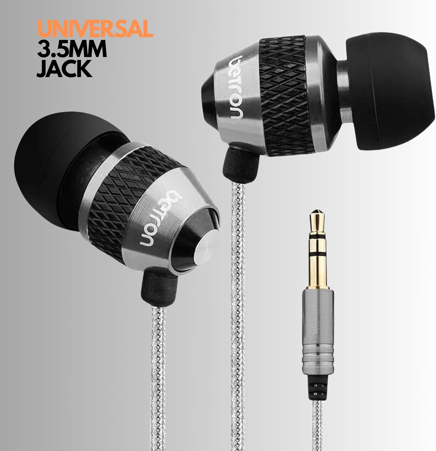 Betron B25 Earphones, Noise Isolating in-Ear Wired Headphones with Strong Bass, Tangle-Free Cord, Lightweight, Carry Case and Soft Earbud Tips, Black - Image 5