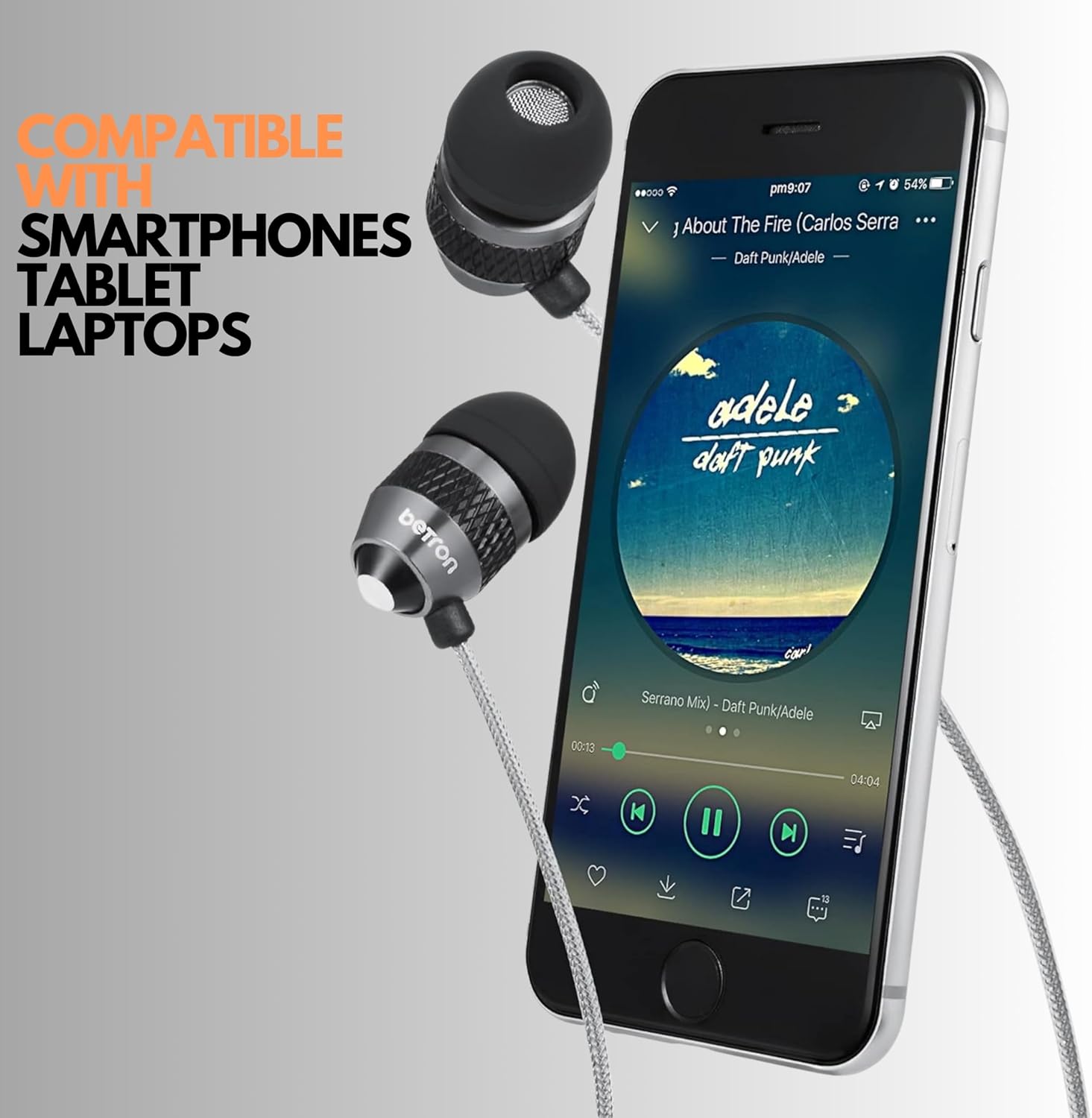 Betron B25 Earphones, Noise Isolating in-Ear Wired Headphones with Strong Bass, Tangle-Free Cord, Lightweight, Carry Case and Soft Earbud Tips, Black - Image 6