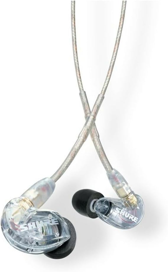 Shure SE215 PRO Wired Earbuds - Professional Sound Isolating Earphones, Clear Sound & Deep Bass, Single Dynamic MicroDriver, Secure Fit In Ear Monitor, plus Carrying Case & Fit Kit - Clear (SE215-CL)
