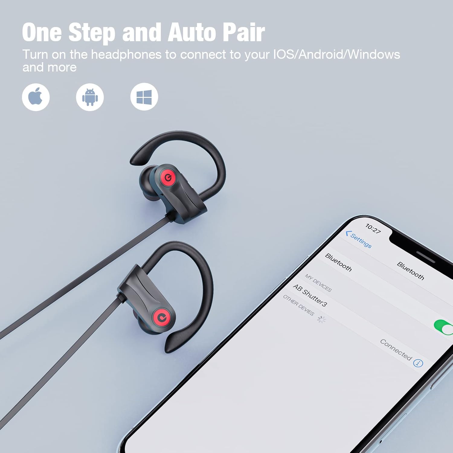 Boean Bluetooth Headphones, Wireless Headphones with 16 Hours Playtime Bluetooth 5.3 Wireless Earbuds HD Stereo Sound IPX7 Waterproof Earphones AI Music Generation Workout Headset for Running Sports - Image 8